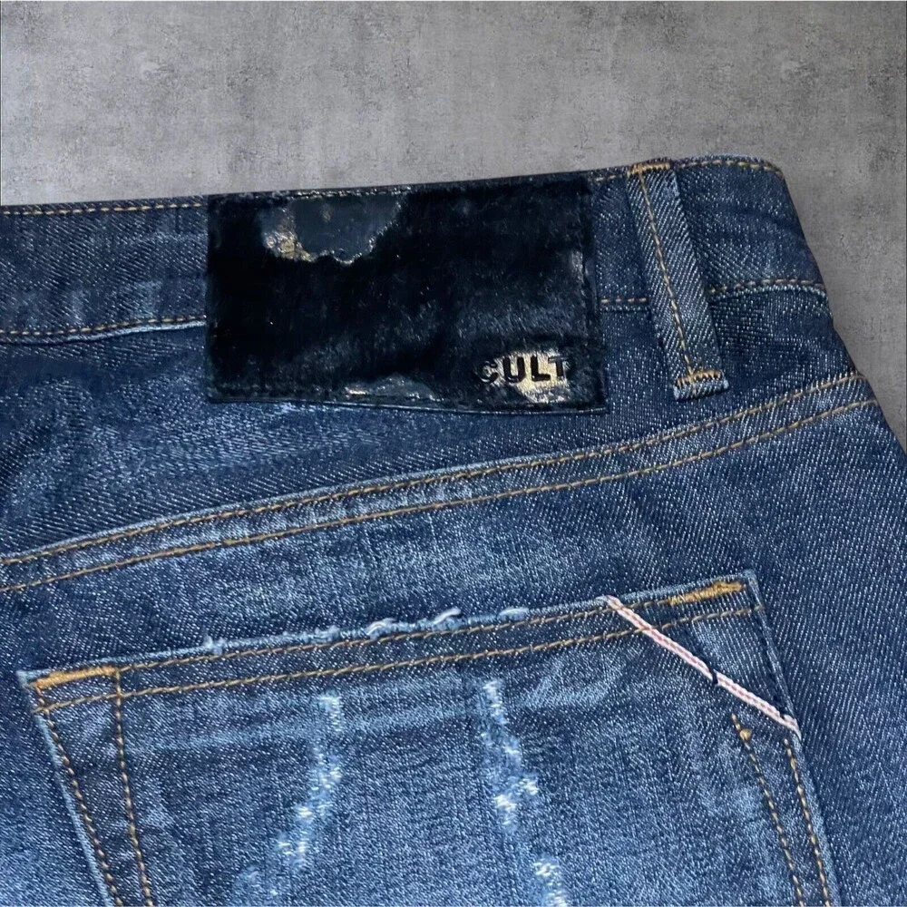 Cult of Individuality Jeans 34x29 Greaser Straight Blue Heritage Selvedge Denim - Picture 11 of 16